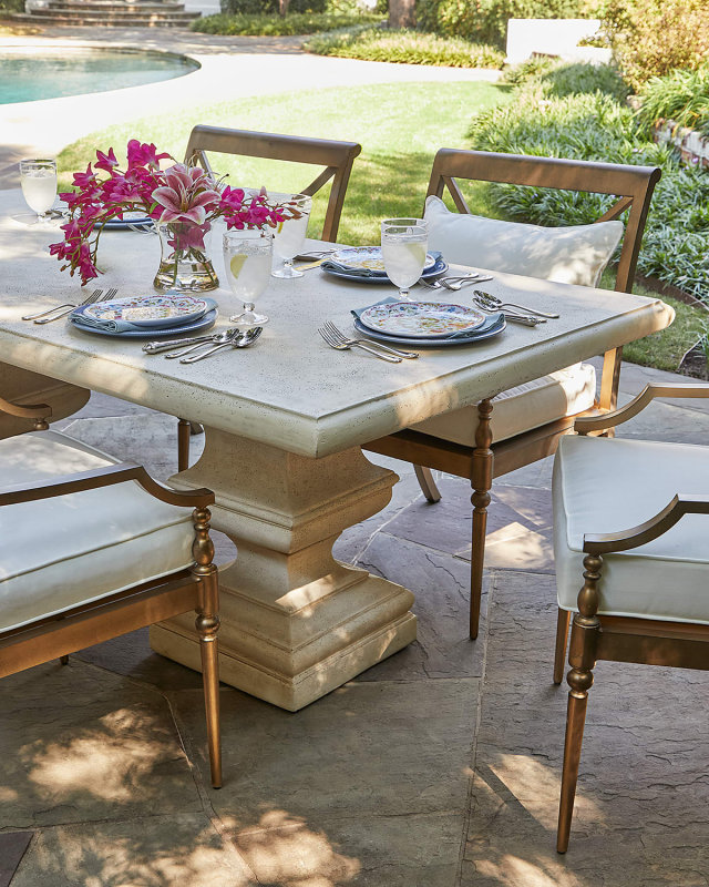 Alexandra Outdoor Double-Urn Pedestal Table